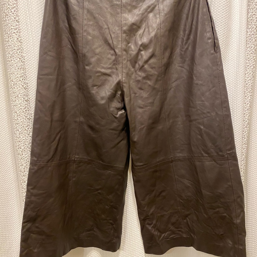 Vince 100% lamb leather cropped flare pant 4 - Picture 6 of 9